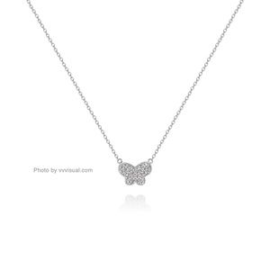 Sterling Silver Butterfly Cubic Zircon Necklace